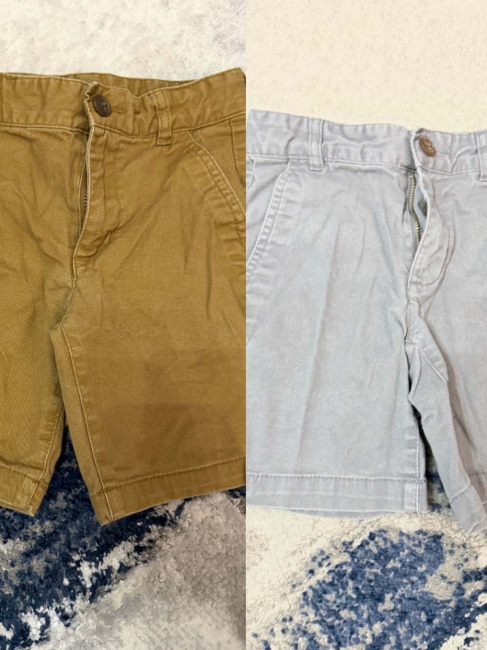 Old Navy Boys Size 6 Chino Shorts - 2 Pair Lot Gray & Khaki